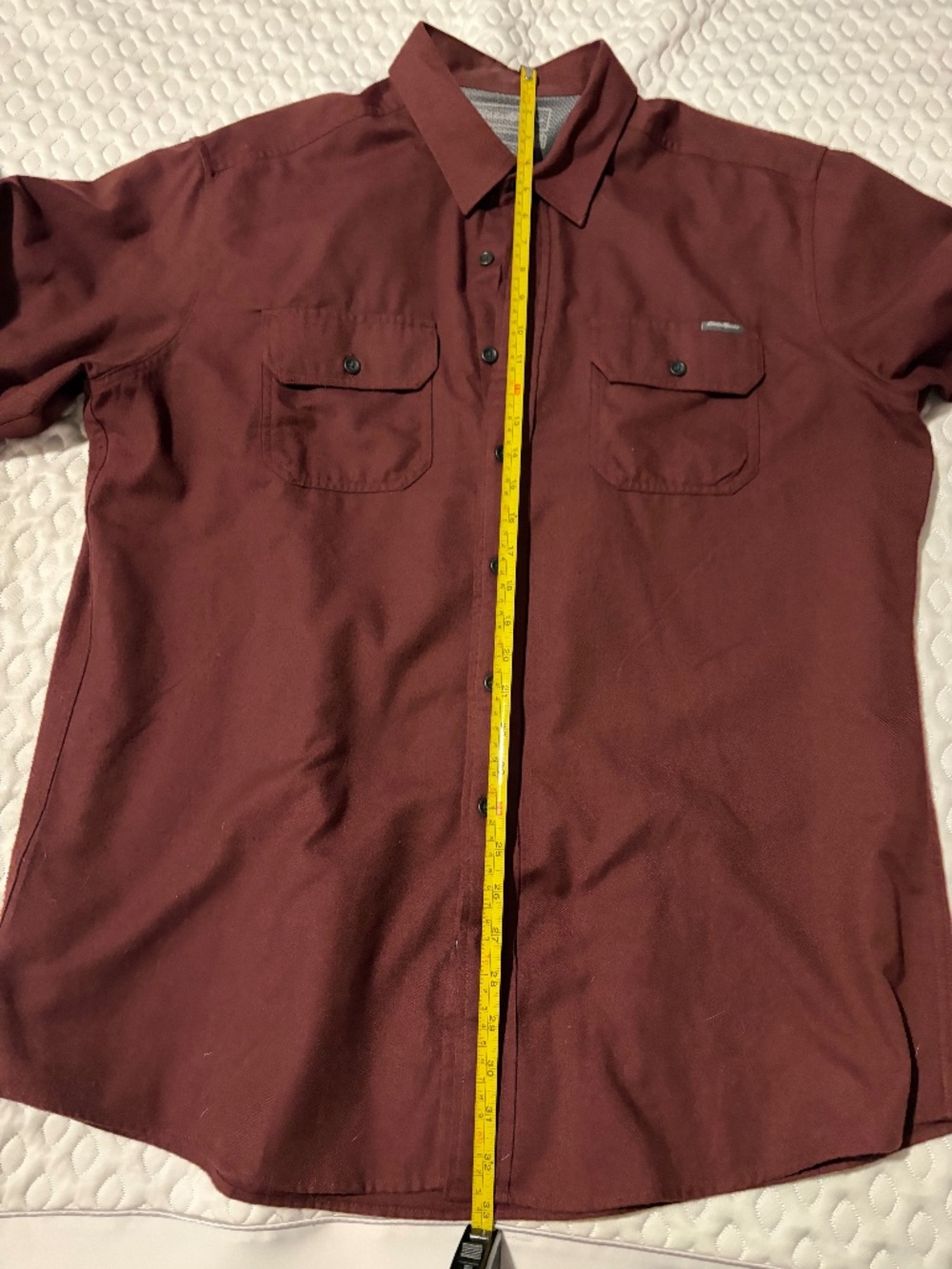 Eddie Bauer Men’s XL Tall Burgundy Short Sleeve Outdoor Button Down Shirt